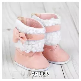 Сапоги для куклы на молнии «Бантик», длина подошвы: 7 см, цвет розовый