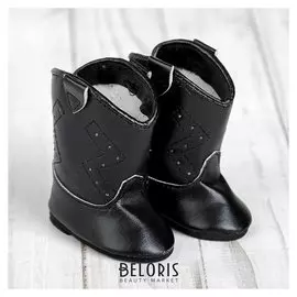 Сапоги для куклы «Орнамент», длина подошвы: 7,5 см, цвет чёрный