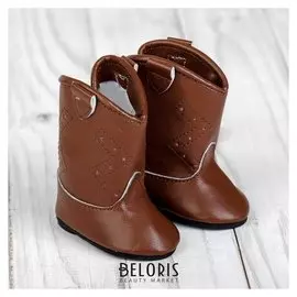 Сапоги для куклы «Орнамент», длина подошвы: 7 см, цвет коричневый