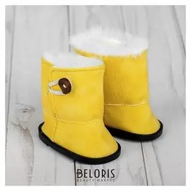 Сапоги для куклы «Пуговка», длина подошвы: 7,5 см, цвет жёлтый