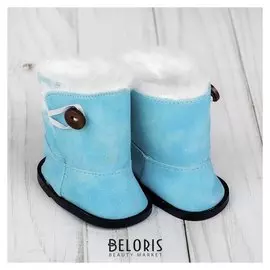 Сапоги для куклы «Пуговка», длина подошвы: 8 см, цвет голубой