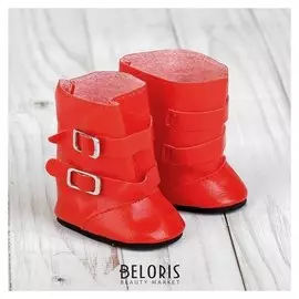 Сапоги для куклы «Застёжки», длина подошвы: 7 см, цвет красный