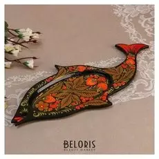 Селедочница 17х40 см, хохлома