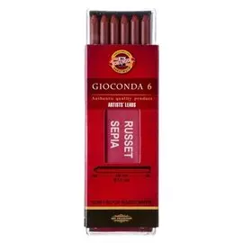 Сепия стержень 5.6мм набор 6шт K-i-n Gioconda 4373, красно-коричневая (2364432)