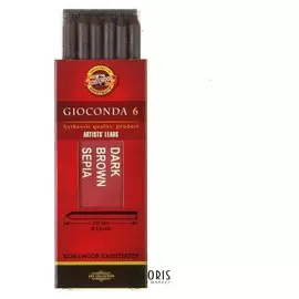 Сепия стержень 5.6мм набор 6шт K-i-n Gioconda 4378, темно-коричневая (2364434)