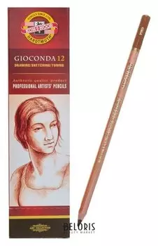 Сепия в карандаше 4.2 мм Koh-i-noor Gioconda 8803, коричневая, светлая, лаковый корпус, 175 мм