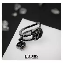 Серьга "Каффа" булавка, цвет чёрный в сером металле