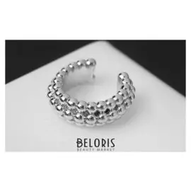 Серьга "Каффа" круглешки, цвет серебро