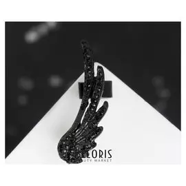 Серьга "Каффа" крылья ангела цвет чёрный