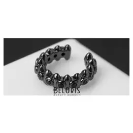 Серьга "Каффа" треугольники со стразами, цвет черный в сером