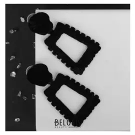 Серьги "Бархат" трапеция, цвет чёрный