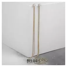 Серьги-чокер с жемчугом "Хит" стразики, 35см, цвет белый в золоте