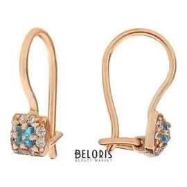 Серьги "Детские" цветочки, позолота