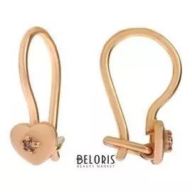 Серьги "Детские" сердечки, позолота