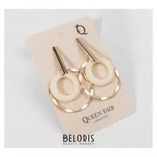 Серьги "Дежавю", цвет белый в золоте