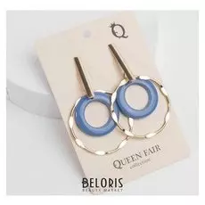 Серьги "Дежавю", цвет синий в золоте