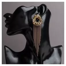 Серьги "Дождь", цвет золото