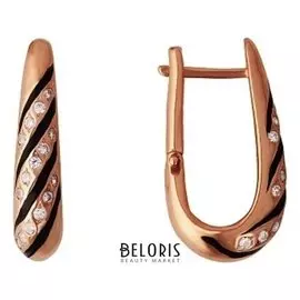 Серьги "Дуга" зебра, позолота