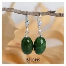 Серьги "Хризопраз" овал