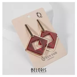 Серьги "Иллюзия", цвет красный в золоте