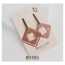 Серьги "Иллюзия", цвет пудровый в золоте