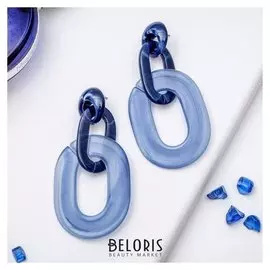 Серьги "Эклипс" цепи, цвет синий