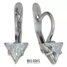 Серьги "Эрг", цвет белый в серебре