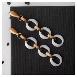 Серьги керамика "Трио", цвет белый в золоте