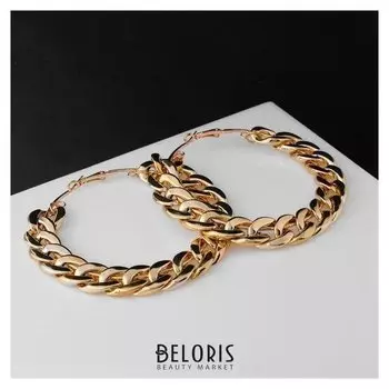 Серьги-кольца "Цепь", цвет золото, D=8 см