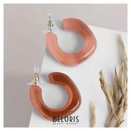 Серьги-кольца "Майя" кокетка, цвет светло-розовый