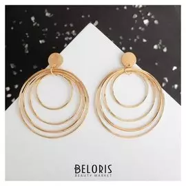 Серьги-кольца "Маятник", цвет золото