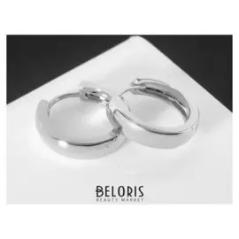 Серьги-кольца "Минимализм" утолщённая линия, цвет серебро