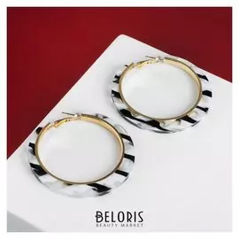 Серьги-кольца "Паради" круг цветной, D=6, в золоте