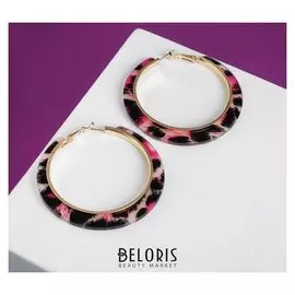 Серьги-кольца "Паради" круг леопард, D=6, в золоте