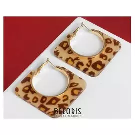 Серьги-кольца "Паради" треугольник леопард, D=4,5, в золоте