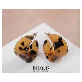 Серьги-кольца "Романтика", цвет леопард