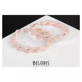 Серьги-кольца "Стардаст" кручёные, цвет розовое золото, d=5