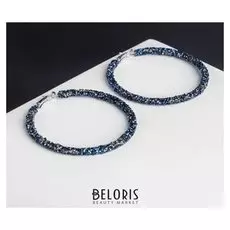 Серьги-кольца "Студио" утончённые, D=6, цвет тёмно-синий