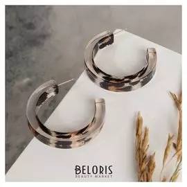 Серьги-кольца "Танзания" светлый тигр, D=5, цветные