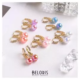 Серьги "Конфетти" бусина, в золоте