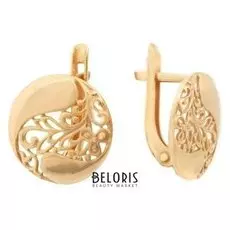 Серьги "Круги" с узором, позолота