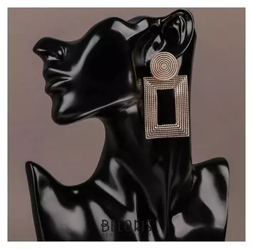 Серьги металл "Афина", цвет золото