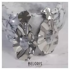 Серьги металл "Атмосфера" капля, цвет серебро