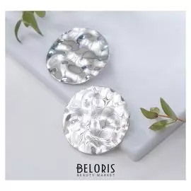 Серьги металл "Атмосфера" круги, цвет серебро