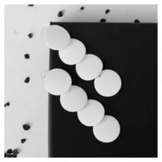 Серьги металл "Азелия" диски, цвет белый