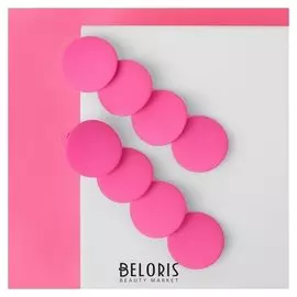 Серьги металл "Азелия" диски, цвет малиновый