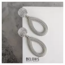 Серьги металл "Барбадос" капли, цвет серебро