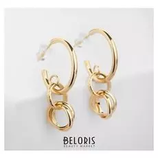 Серьги металл "Фьюче" колечки, цвет серебро