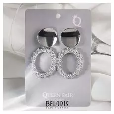 Серьги металл "Эврика", цвет серебро