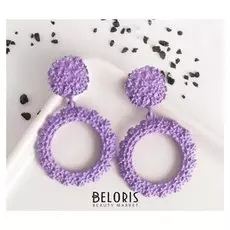 Серьги металл "Карибы" круги, цвет сиреневый